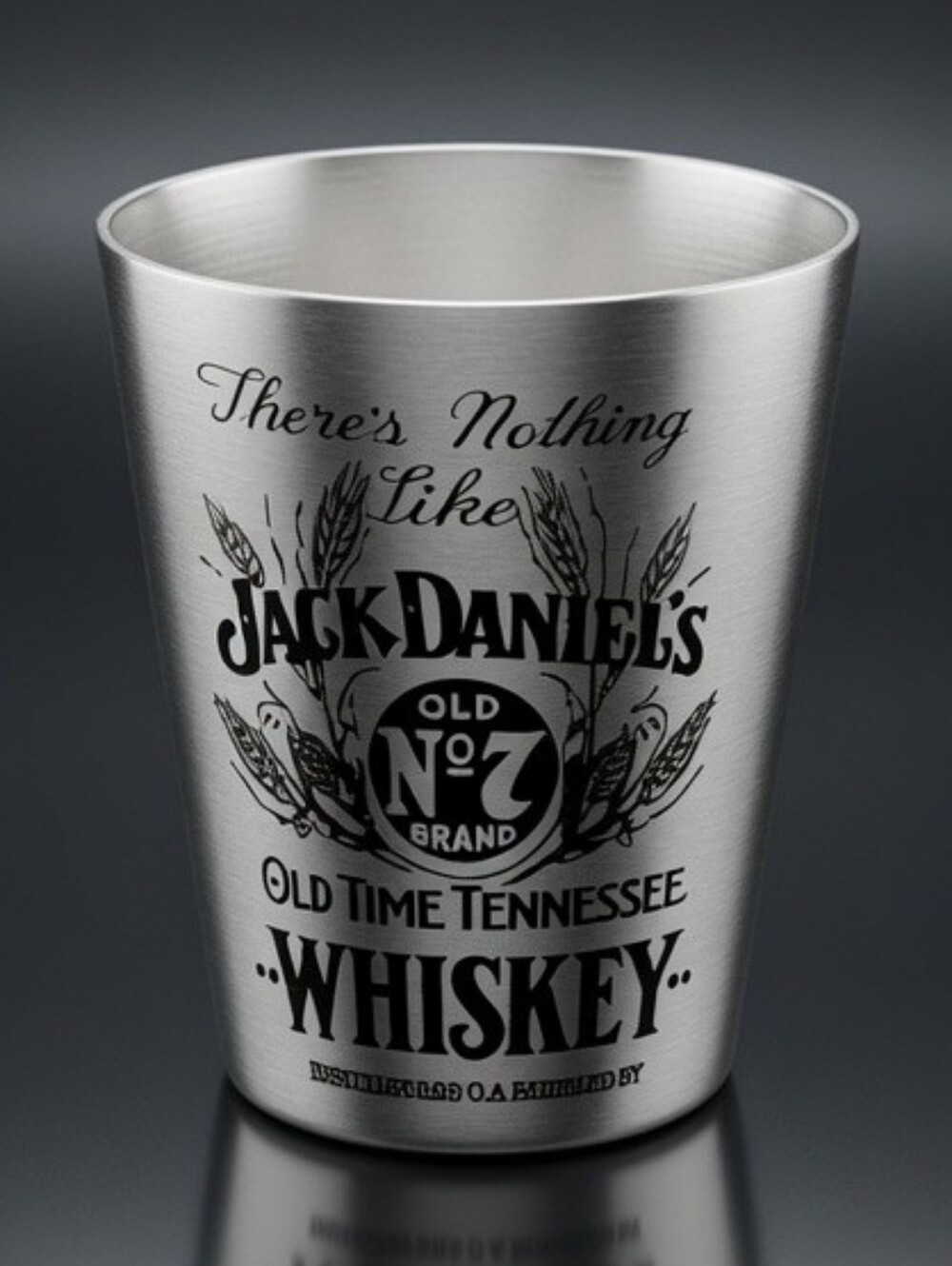 Travel Case With 4 Jack Daniels Silver Shot Glasses- NIB